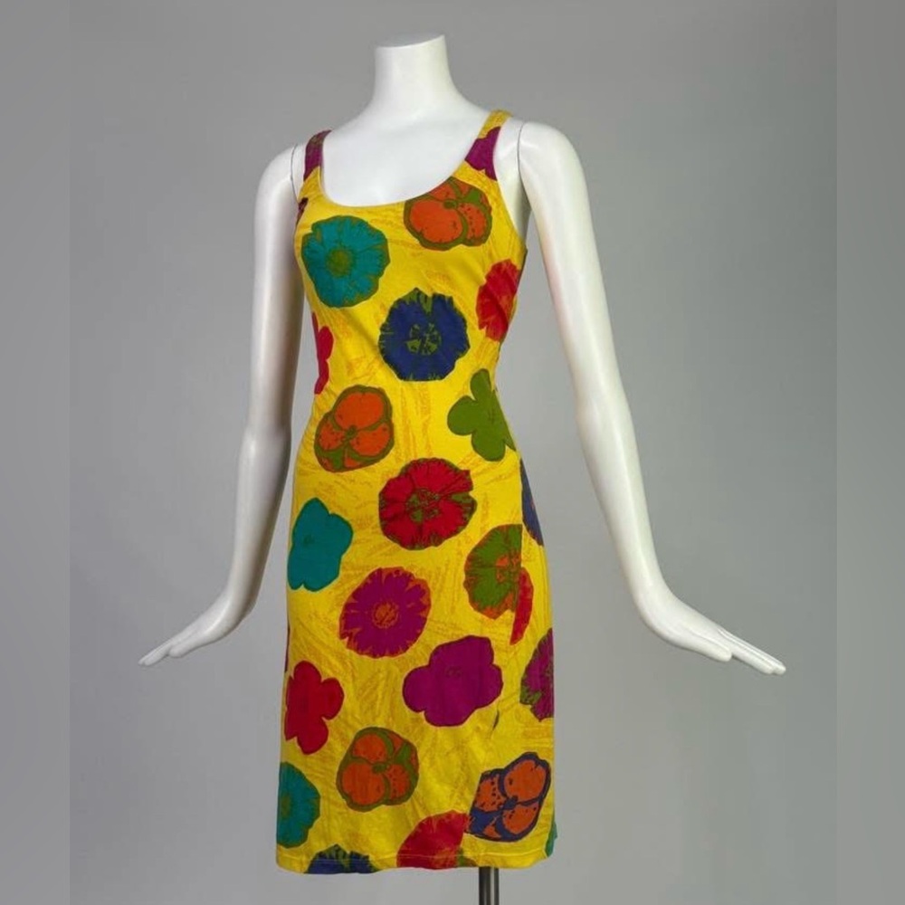 Vintage United Colors Of Benetton 1980s Stretch Cotton Bodycon Dress, M